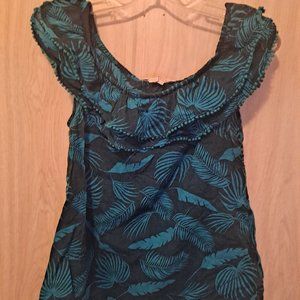 Boden Hettie Top Woodland Green Jungle Palm
